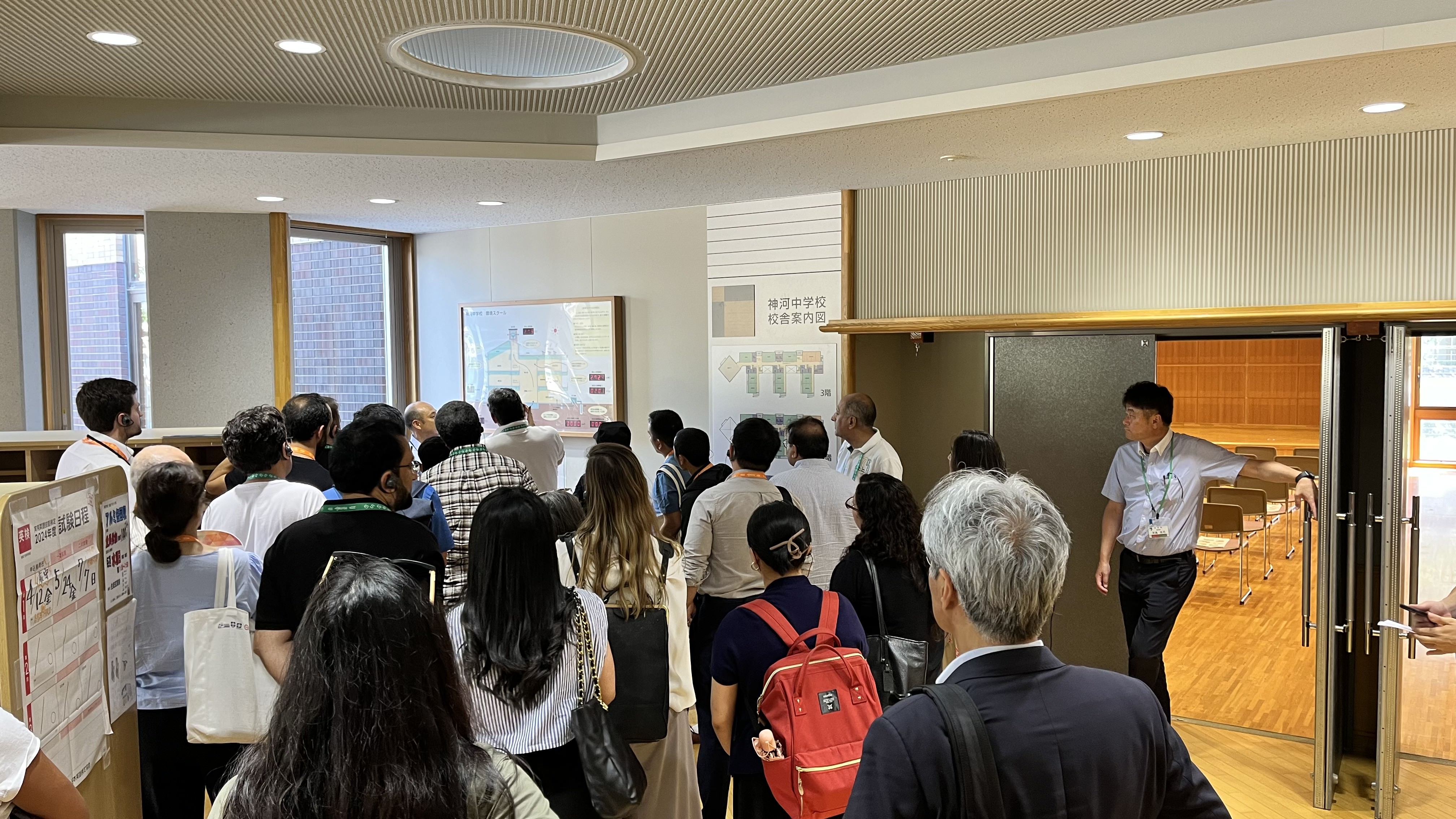 Delegates visit a school in Japan